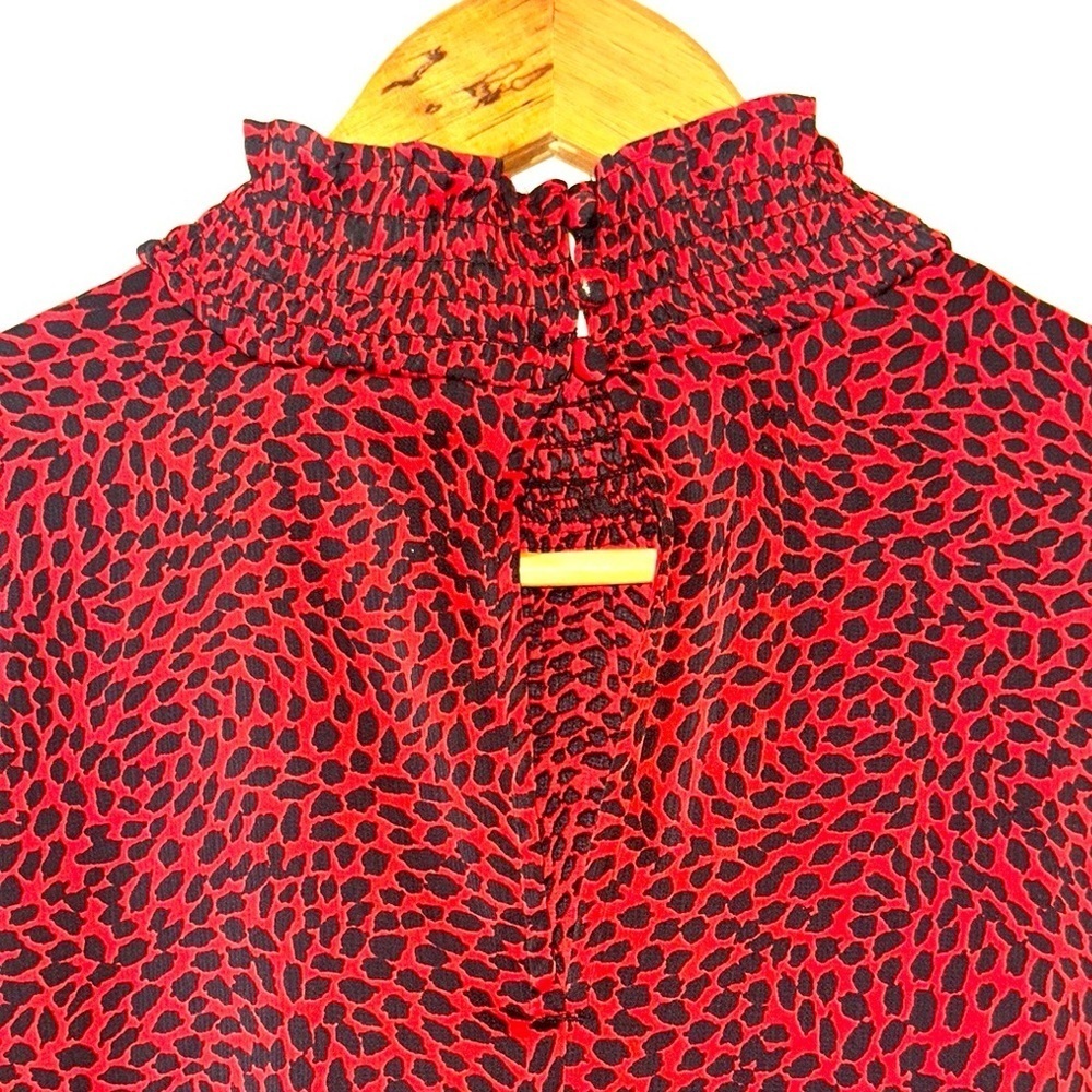 H&M Mock Turtleneck Flutter Long Sleeve Blouse - image 3